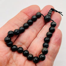 Load image into Gallery viewer, Obsidian 7" Strung Strand Round Beads | 8mm | Black | 21 Beads |