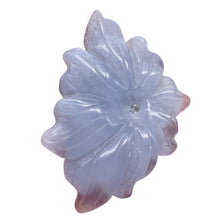 Load image into Gallery viewer, Chalcedony 28ct Hand Carved Flower Bead | 33x25x5mm | Blue | 1 Pendant Bead |