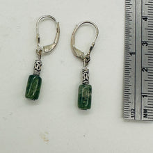Load image into Gallery viewer, Moss Agate Cube Bead Sterling Silver Earrings | 1 1/4" long | Green, Clear |