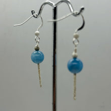Load image into Gallery viewer, Aquamarine Sterling Silver Dangle Earrings | 2" Long | Blue | 1 Pair |