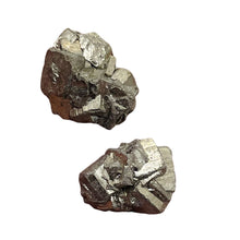 Load image into Gallery viewer, Pyrite Crystal Nugget Beads | 21x15 to 20x17mm | Silver Gold | 2 Beads |