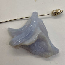 Load image into Gallery viewer, Blue Chalcedony Carved Druzy Flower Bead | 35 cts | 1 1/4" Long |
