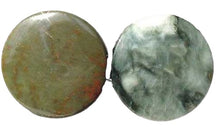 Load image into Gallery viewer, 2 Cat's Eye Chrysoberyl Quartz Flat 35x5mm Disc Beads 5615