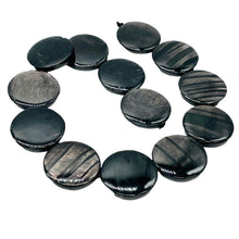 Load image into Gallery viewer, Silver Mirrors Hypersthene 29x7mm Disc Bead Strand for Jewelry Making 107041