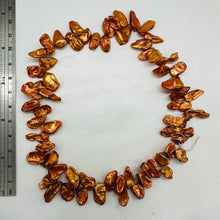 Load image into Gallery viewer, Burning Orange 'Corn Flake' Keishi Pearl Strand | 12x5mm to 16x7x4mm |