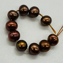 Load image into Gallery viewer, 10 Copper Freshwater Pearls 5.5mm Round Genuine Pearl Beads Jewelry Making