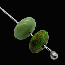 Load image into Gallery viewer, Gaspeite High Grade 7mm Rondelle Beads | 7mm | Green Brown | 2 Beads |