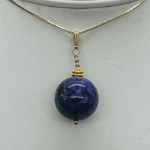 Load image into Gallery viewer, Charoite AAA Large Round 14K Gold Filled Pendant | Purple, White | 1 1/2" Long |