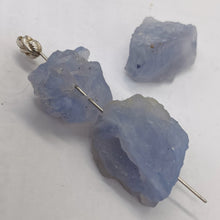 Load image into Gallery viewer, Blue Chalcedony 17g Druzy Nugget Beads | 25x20x16 to 18x17x15mm | Blue| 3 Beads|