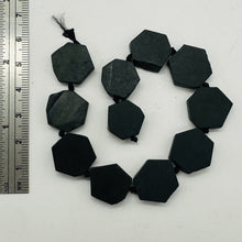 Load image into Gallery viewer, Black Stone - Africa Hexagon Bead Half Strand| 17x15x5mm| Black Matte| 11 Beads|