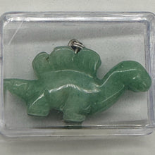 Load image into Gallery viewer, Aventurine Stegosaurus Dinosaur Pendant Necklace | 3/4" Long | Green, Pink |