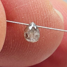 Load image into Gallery viewer, Champagne Diamond Faceted .26ct Brio;ette | 3x3mm | White tint | 1 Bead