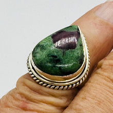 Load image into Gallery viewer, Pink Green Ruby Zoisite Gemstone Designer Sterling Silver Ring Size 6