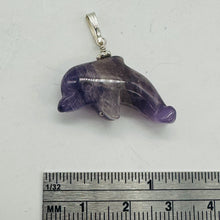 Load image into Gallery viewer, Amethyst Dolphin Sterling Silver Pendant | 1.5" Long | Purple | Dolphin |