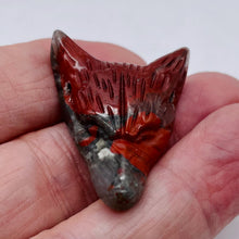 Load image into Gallery viewer, Red Jasper Carving Wolf Head Pendant Bead | 40x30x10mm | Red | 1 Bead |