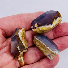 Load image into Gallery viewer, Chrysocolla Agate Faceted Free Form 3 Beads| 38x19 to 33x16mm | Lavender Clear |