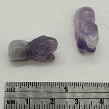 Load image into Gallery viewer, Adorable! 2 Carved Amethyst Horse Pony Beads