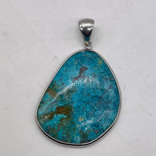Load image into Gallery viewer, Chrysocolla Sterling Silver Oval Pendant | 2" Long | Blue | 1 Pendant |