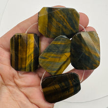 Load image into Gallery viewer, Tiger Eye Rectangle Wavy Bead Parcel | 3 1/4" Long | Bronze, Black | 2 Beads |