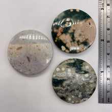 Load image into Gallery viewer, Green White Gray Pink Ocean Jasper Pendant Beads| 36mm | 3 beads |