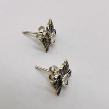 Load image into Gallery viewer, Butterfly Marcasite CZ Sterling Silver Earrings | 3/8" | Silver | 1Pair |