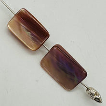 Load image into Gallery viewer, 2 Beads of Natural Dark Pink Mussel Shell Beads 4324