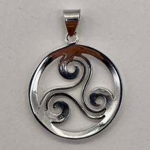 Load image into Gallery viewer, Celtic Triskelion Sterling Silver Charm | 1 1/4" Long | Silver | 1 Pendant |