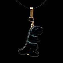 Load image into Gallery viewer, Black Obsidian T- Rex Pendant Necklace|Semi Precious Jewelry| 14k gf Pendant |