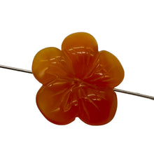 Load image into Gallery viewer, Plumeria! Carved Carnelian Hawaiian Flower Bead | Orange | 25x6mm | 1 Bead |