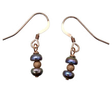 Load image into Gallery viewer, Delicate Rainbow Platinum 14k Rose Gold Filled Pearl Earrings | 7/8 inch drop |