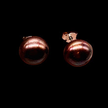 Load image into Gallery viewer, Fresh Water Pearls Silver Post Earrings | 10mm | Rosy Purple | 1 Pair |