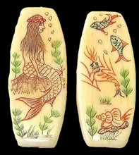Load image into Gallery viewer, Unqiue Carved & Engraved Mermaid Centerpiece Bead 9138