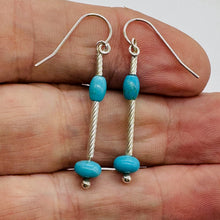 Load image into Gallery viewer, Unique Natural Turquoise & Silver Earrings 6378