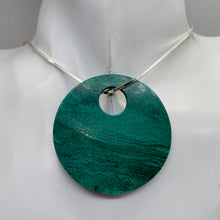 Load image into Gallery viewer, Green African Jade Pi Circle Pendant Bead | 50mm x 4mm | 12mm Hole |