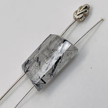 Load image into Gallery viewer, Tourmalinated Quartz Trapezoid Bead - Double Drilled| 21x14x7mm| Clear, Black| 1