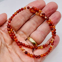 Load image into Gallery viewer, Fiery! Carnelian Agate 4mm Round Beads Strand 110490