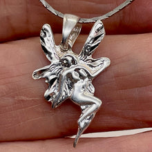 Load image into Gallery viewer, Fairy Sprite Sterling Silver Charm | 1" Long | Silver | 1 Pendant |
