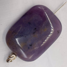 Load image into Gallery viewer, Purple Sage Plume Agate Rectangle Pendant Bead | 39x30x8mm | Purple | 1 Bead |