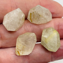 Load image into Gallery viewer, Rutilated Quartz Faceted Nugget Beads | 23x13 to 23x11mm| Clear, White| 4 Beads|