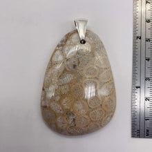 Load image into Gallery viewer, Coral Fossilized with Tiny Critters Sterling Silver Pendant | 2 1/4" Long |