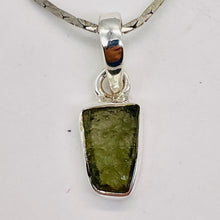 Load image into Gallery viewer, Moldavite 7.8ct Sterling Silver Rectangle | 3/4" Long | Green | 1 Pendant |