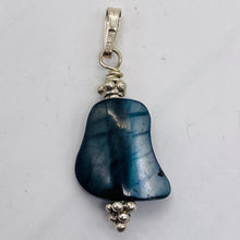 Load image into Gallery viewer, Black Lip Shell Sterling Silver Drop Pendant | 1" Long | Black White| 1 Pendant|