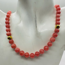 Load image into Gallery viewer, Pink Rose Rhodochrosite 8mm Round Gemstone Hand Knotted Silk Necklace