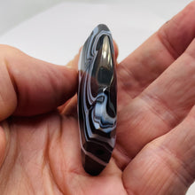 Load image into Gallery viewer, Onyx Flat Faceted Translucent Pendant Bead | 50x48x14mm | Black White | 1 Bead |