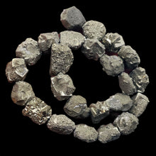 Load image into Gallery viewer, Pyrite Crystals Nugget Strand | 22x15x11 to 17x14x9mm | Silver Gold | 24 Beads|