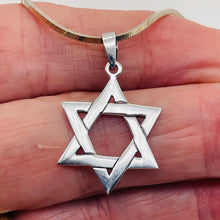 Load image into Gallery viewer, Star of David Sterling Silver Charm | 1 1/4" Long | Silver | 1 Pendant |