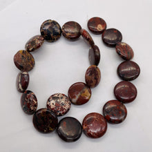 Load image into Gallery viewer, Red Brecciated Jasper 20mm Coin Bead Strand 109568