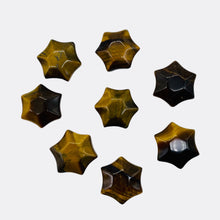Load image into Gallery viewer, 3 Twinkling Carved Tiger Eye 6-Point Star Beads 9245Te