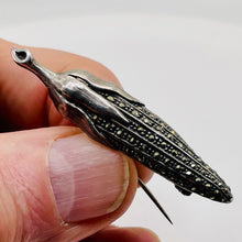 Load image into Gallery viewer, Ear of Corn Marcasite Sterling Silver Pin | 2" Long | Silver | 1 Sweater Pin