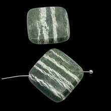 Load image into Gallery viewer, Jasper Zebra Stone Square | 25x25x7mm | Green White | 2 Bead(s)